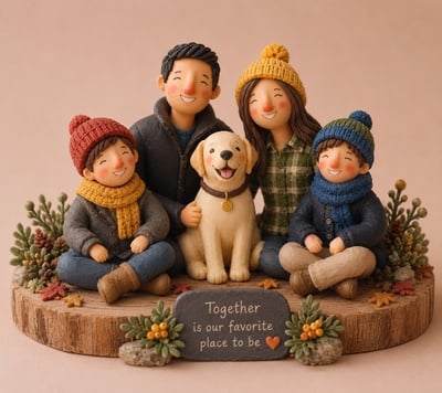 Handmade Clay Family Figures