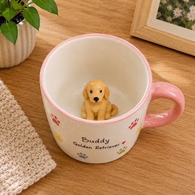Wheel-Thrown Mug with Pet Figure