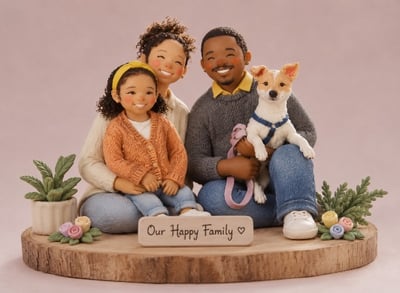 Handmade Clay Family Figures